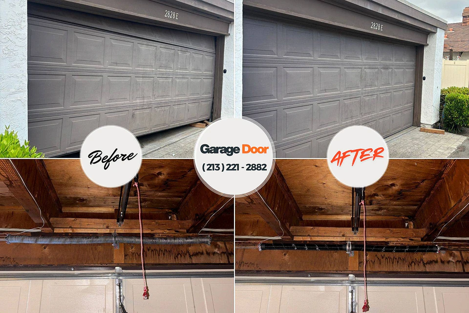 Before and after: garage door repair Elwood, KS
